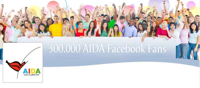 La naviera de cruceros AIDA logra 300.000 seguidores Facebook