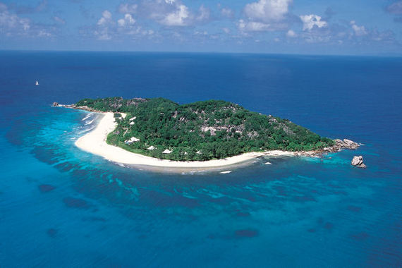 Isla Cousine, Seychelles Resort de 5 estrellas de lujo- vista aerea