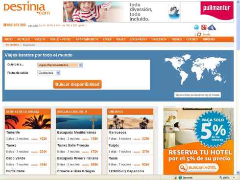 Destinia entra en el podio de agencias 'on-line' espaolas