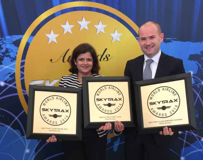 La First Class de Etihad Airways reconocida por los Premios Skytrax