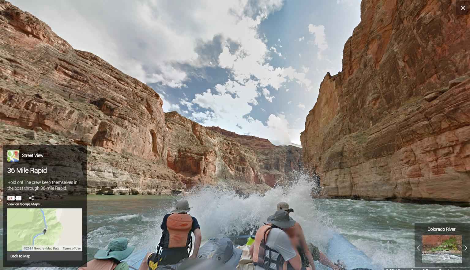 Rafting por el Ro Colorado con Google Maps Street View
