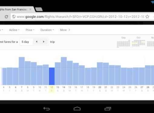 Google actualiza su buscador de vuelos para iPad y tablets Android