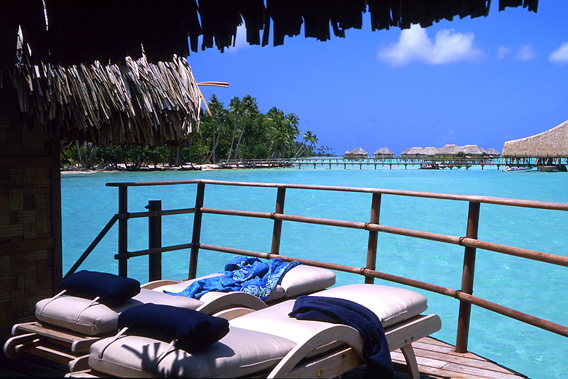 Le Tahaa ,isla privada & Spa, en la Polinesia francesa - vistas desde el balcon al pacifico