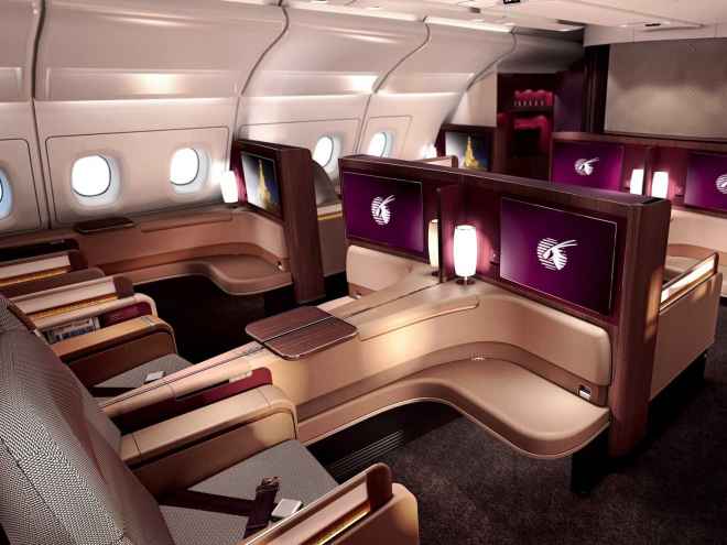 Qatar Airways estrena nuevos asientos A380 primera clase en la ITB de Berln