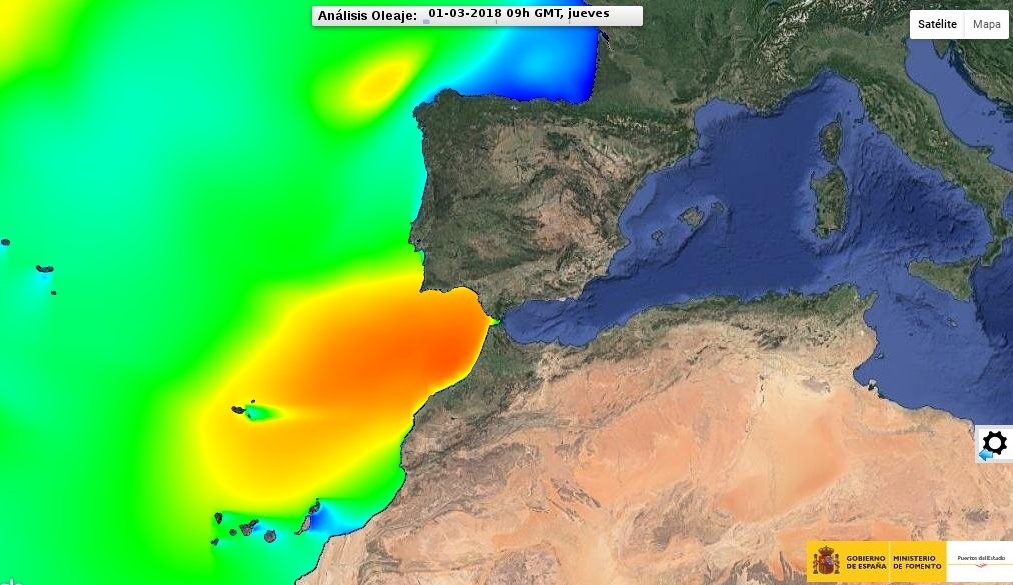 Temporal Golfo de Cdiz I Las boyas de Puertos del Estado registran un rcord de altura de ola de 7,3 metros
