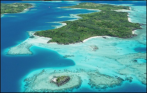 Isla tortuga Fiji Resort de lujo vista aerea